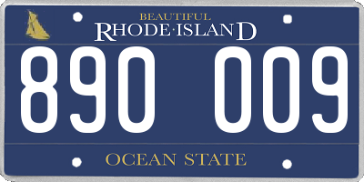 RI license plate 890009
