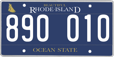RI license plate 890010