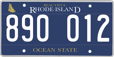 RI license plate 890012