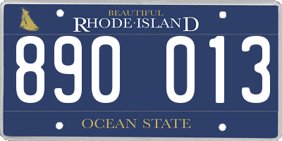 RI license plate 890013