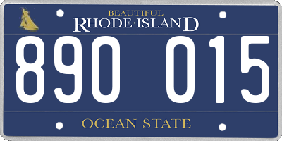 RI license plate 890015