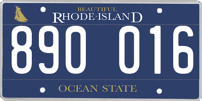 RI license plate 890016