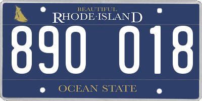 RI license plate 890018