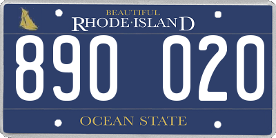 RI license plate 890020
