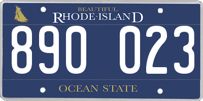 RI license plate 890023