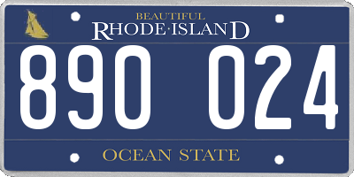 RI license plate 890024