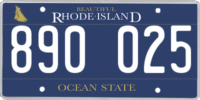 RI license plate 890025