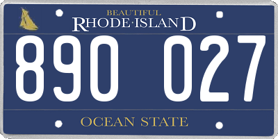 RI license plate 890027