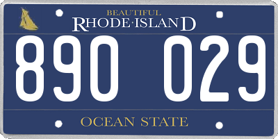 RI license plate 890029