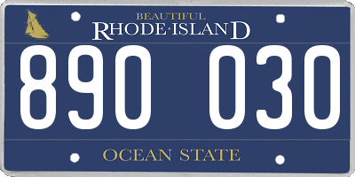 RI license plate 890030
