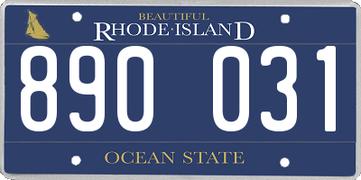 RI license plate 890031