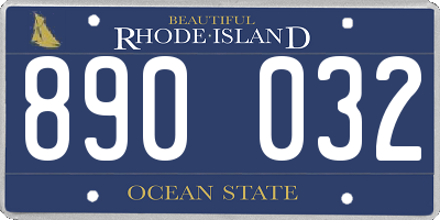 RI license plate 890032