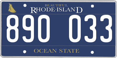 RI license plate 890033