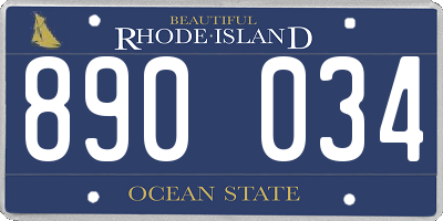 RI license plate 890034