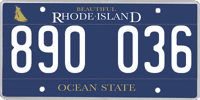 RI license plate 890036