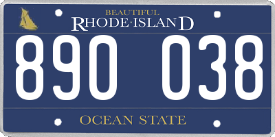 RI license plate 890038