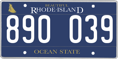 RI license plate 890039