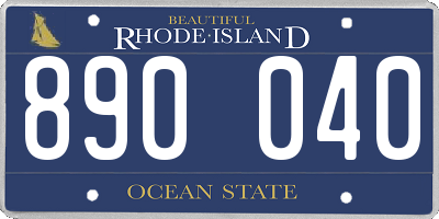 RI license plate 890040
