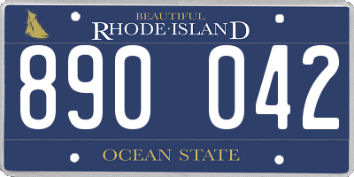 RI license plate 890042