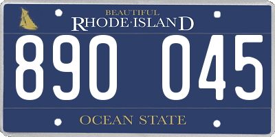 RI license plate 890045