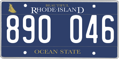 RI license plate 890046