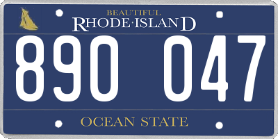 RI license plate 890047