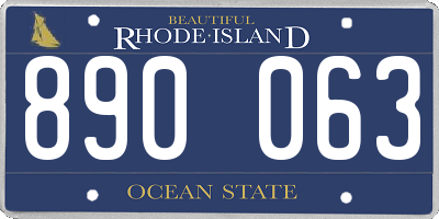 RI license plate 890063