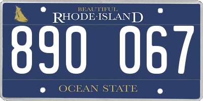 RI license plate 890067
