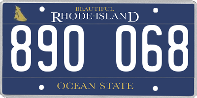 RI license plate 890068