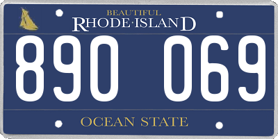 RI license plate 890069