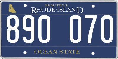 RI license plate 890070
