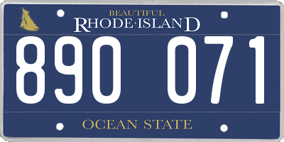RI license plate 890071