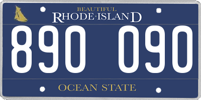 RI license plate 890090