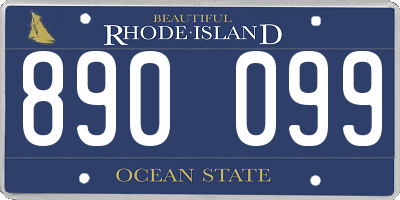 RI license plate 890099
