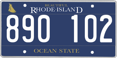 RI license plate 890102