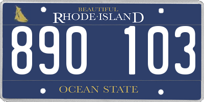 RI license plate 890103