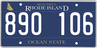 RI license plate 890106