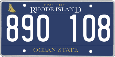 RI license plate 890108