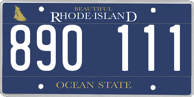 RI license plate 890111