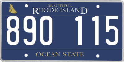 RI license plate 890115