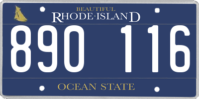 RI license plate 890116