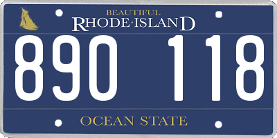 RI license plate 890118