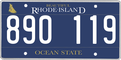 RI license plate 890119