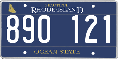 RI license plate 890121