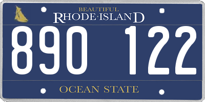 RI license plate 890122