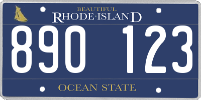 RI license plate 890123