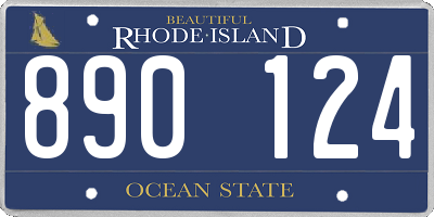 RI license plate 890124