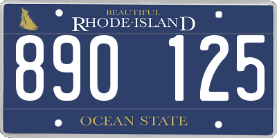 RI license plate 890125