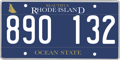 RI license plate 890132