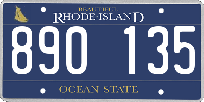 RI license plate 890135